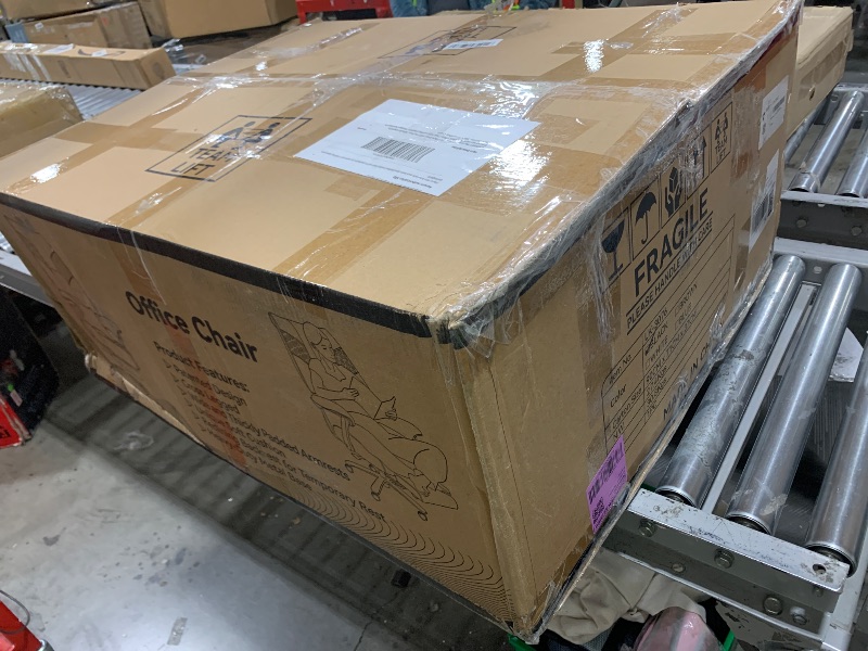 Photo 1 of *SELL FOR PARTS* EXCEBET Big and Tall Executive Office Chair with Footrest, 400LBS Capacity Ergonomic High-Back Desk Office Chair with Lumbar Support, Padded Armrests & Thick Cushion, Black PU Leather Chairs