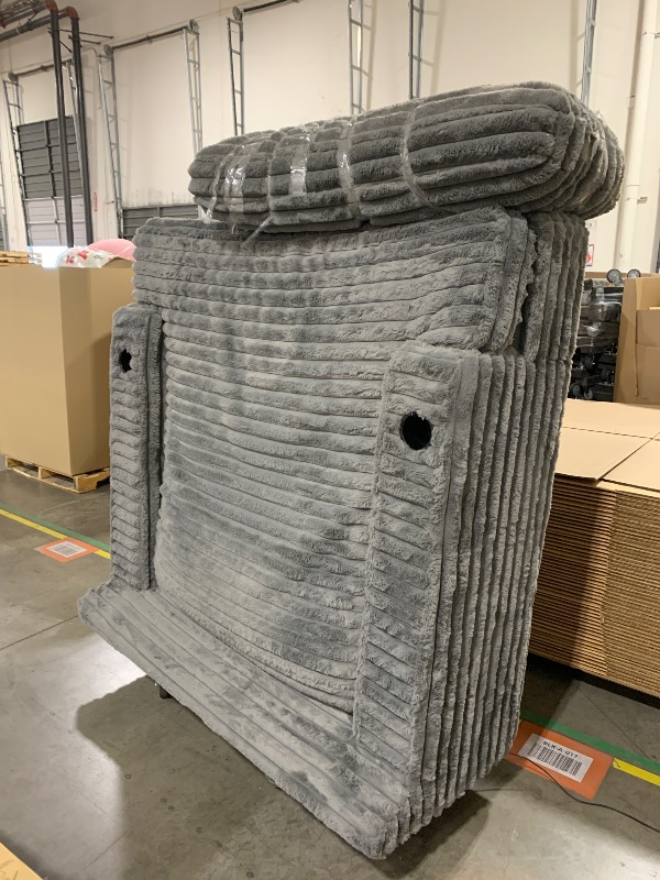 Photo 1 of Oversized Chaise Lounge Chair Indoor, No Assembly Needed Sleeper Sofa Bed, Comfy Reading Chair for Living Room Bedroom (Light Grey)