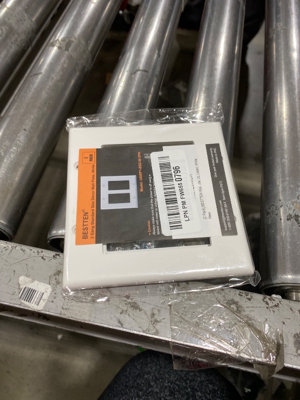 Photo 1 of [2 Pack] BESTTEN 2-Gang Decorator Wall Plate, Standard Size, H4.53” x W4.57”, Unbreakable Polycarbonate Outlet and Switch Cover, UL Listed, White