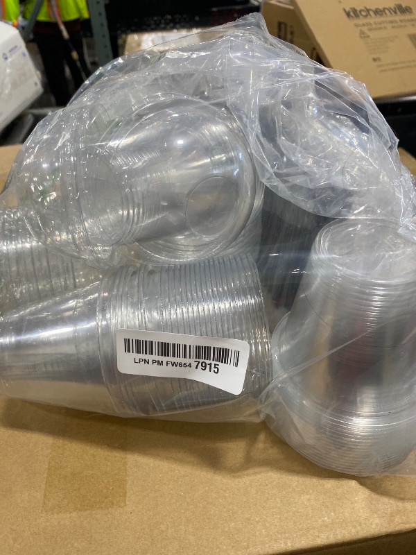 Photo 1 of 100Pcs 9oz Clear Plastic Cups with Dome Lids Spoons,Disposable Dessert Party Cup Take Out Containers for Parfait,Salad,Ice Cream,Cold Drink,Cupcake