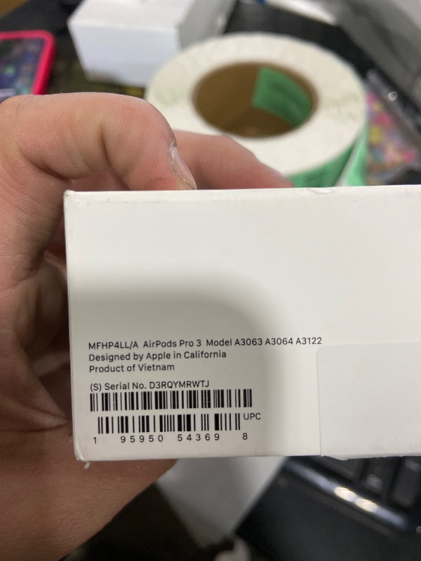 Photo 1 of Apple AirPods Pro 3 Wireless Earbuds, Active Noise Cancellation, Live Translation, Heart Rate Sensing,Hearing Aid Feature,Bluetooth Headphones,Spatial Audio, High-Fidelity Sound, USB-C Charging, White