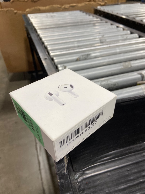 Photo 1 of Apple AirPods 4 Wireless Earbuds, Bluetooth Headphones, Personalized Spatial Audio, Sweat and Water Resistant, USB-C Charging Case, H2 Chip, Up to 30 Hours of Battery Life, Effortless Setup for iPhone