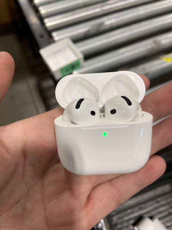 Photo 1 of Apple AirPods 4 Wireless Earbuds, Bluetooth Headphones, Personalized Spatial Audio, Sweat and Water Resistant, USB-C Charging Case, H2 Chip, Up to 30 Hours of Battery Life, Effortless Setup for iPhone