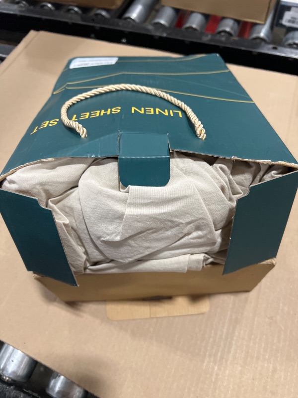 Photo 1 of LBRO2M 100% Linen Sheet Set Full Size, Bed Sheets 4 Piece Sets, Solid Color Natural Flax Bed Sheets Soft Breathable Bedding,16" Deep Pocket,All Season (Full, Linen)