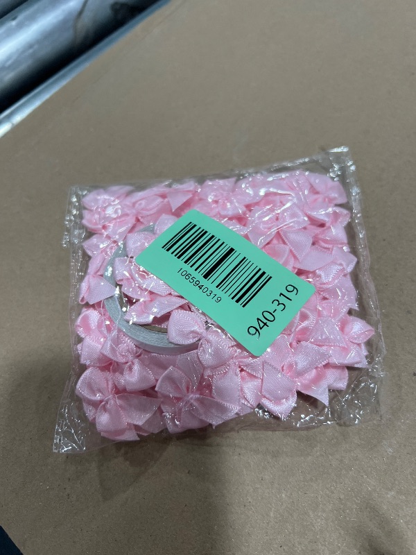 Photo 1 of 100 Pcs Mini Satin Ribbon Bows – 1" Tiny Craft Bows in 1 Colors for DIY Projects, Hair Accessories, Wedding Favors, Gift Boxes & Decorations (Light Pink)