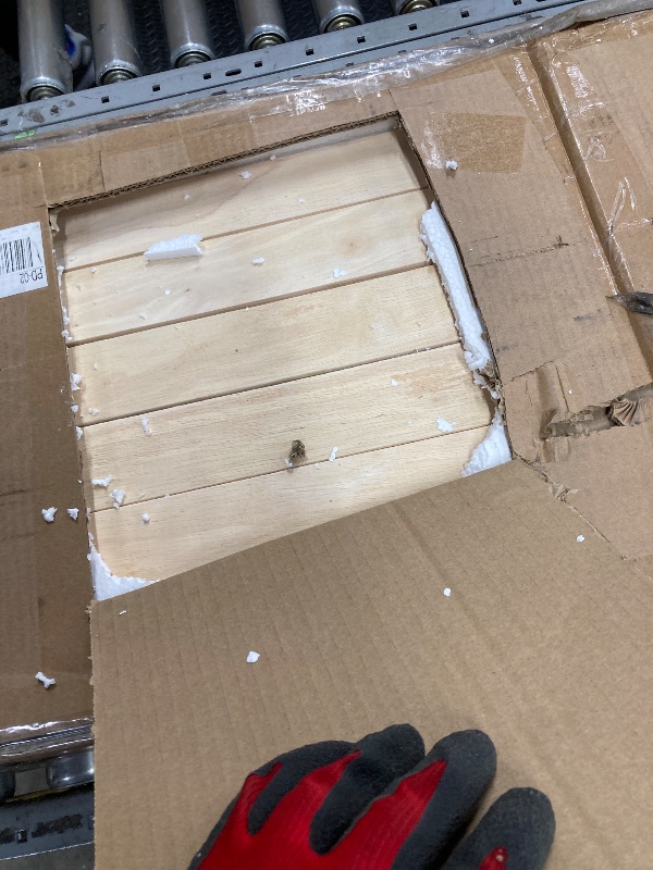 View 3 of **BOX 1 OF 2 ONLY/INCOMPLETE SET****Merax King Size Vintage Country Style Wood Four Poster Platform Bed with 56.9' High Crown-Like Headboard, No Box Spring Needed, Brown