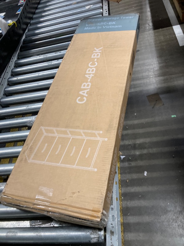 Photo 1 of 4 Drawer Dresser, Wide Chest Drawers Nightstand Storage Tower Storage Fabric Dresser With Wood Top for Living Room, Bedroom, Closet, Black
*** MINOR DAMAGE REFER TO PHOTO ***