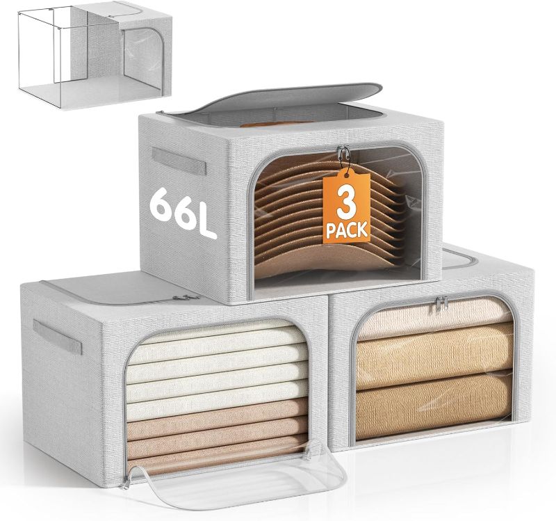 Photo 1 of 6 Pack Extra Heavy Duty Large Moving Bags with Strong Zipper & Comfortable Handles, Sturdy & Durable Clothes Storage Bags Totes Bins, Packing Moving Boxes for College Supplies, Gray