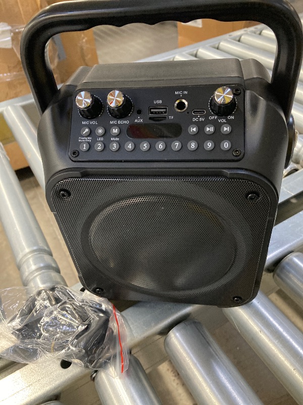 Photo 1 of ***(MISSING PARTS -SELLING AS IS )*** 
Karaoke Machine, Portable Bluetooth Speaker with Lights, USB/TF/REC/FM/AUX for Home Party Home System Packages