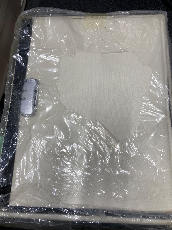 Photo 1 of *Cut on the underside on top* Tamfile Small Ottoman with Storage, 17 x 13 x 13 inch Fireproof Safe Folding Ottoman with Lock for Important Documents, Waterproof Foot Rest Stool with Storage, Ottoman Foot Rest with Handle, Beige