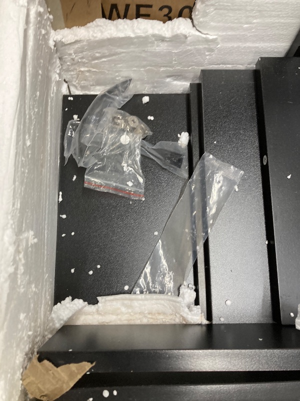 Photo 1 of *Chipped pieces* Modern 5-Tier Shoe Cabinet with Adjustable Shelves, 4-Door and 1 Drawer, Sturdy Particle Board Construction, Large Capacity Organizer Storage Rack for Entryway, Black