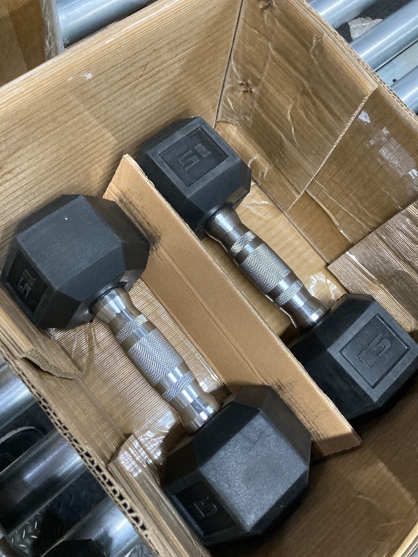 Photo 1 of *HEAVY* *Set B* CAP Barbell 50lb Coated Hex Dumbbells, 10x2 15x2, Part of 150lb Set