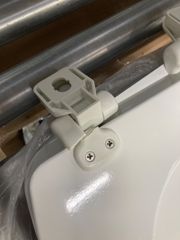 Photo 1 of *Pieces broken* Mayfair Linden Slow Close Toilet Seat, Non Slip Heavy Duty Wood, Easy Install, Elongated, White