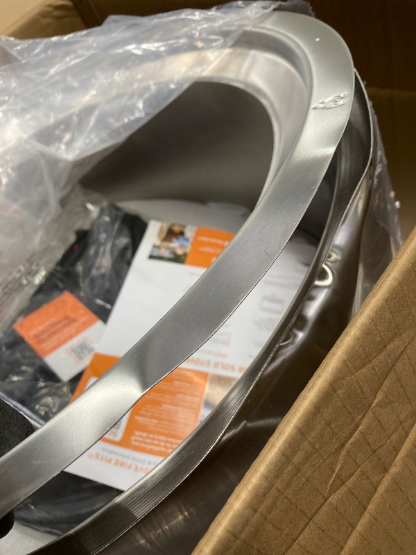 Photo 1 of *Dented* Solo Stove Bonfire 19.5" Smokeless Fire Pit with Removable Ash Pan | Portable Outdoor Fire Pit | Stainless Steel - Wood Burning Lightweight Fireplace | Ideal for 4-6 People, 20 lbs