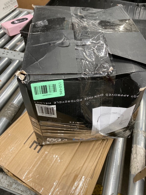 Photo 1 of *Box Damaged* VCAN V85C 3/4 Open Face Motorcycle Helmet DOT Approved (Gloss White, Large)