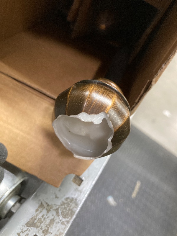 Photo 1 of *End piece broken* Decopolitan Facet Ball 5/8" Double Curtain Rod Set, 26 to 48 Inches, Vintage Bronze