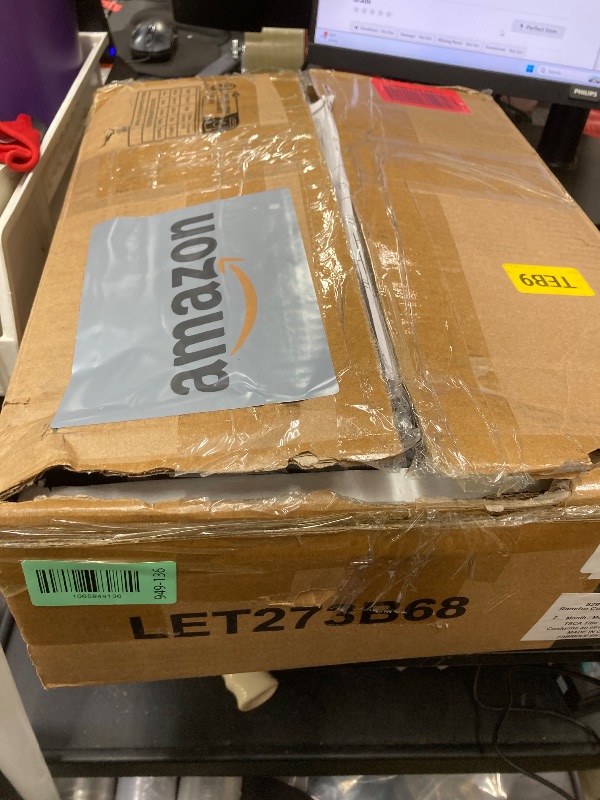 Photo 1 of *Damage to instructions* VASAGLE Side Table, Small End Table, Tall Nightstand for Living Room, Bedroom, Office, Bathroom, Misty Gray and Classic Black ULET273B68