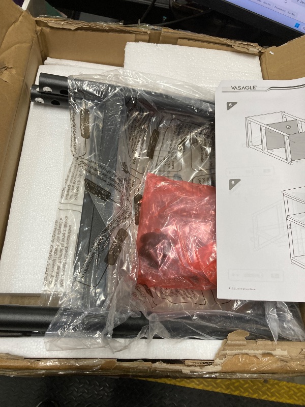 Photo 1 of *Damage to instructions* VASAGLE Side Table, Small End Table, Tall Nightstand for Living Room, Bedroom, Office, Bathroom, Misty Gray and Classic Black ULET273B68