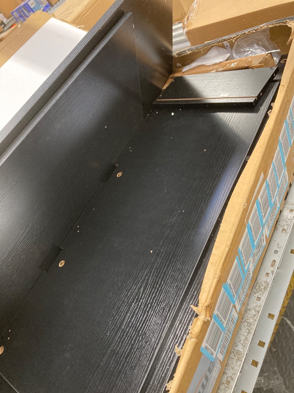 Photo 1 of *Pieces Damaged*  Jocoevol 6 Drawer Dresser for Bedroom, Modern Fluted Dresser, Bedroom Dressers with Drawers, Large Double Wooden Chest of Drawers for Living Room, Hallway, Black Dressers