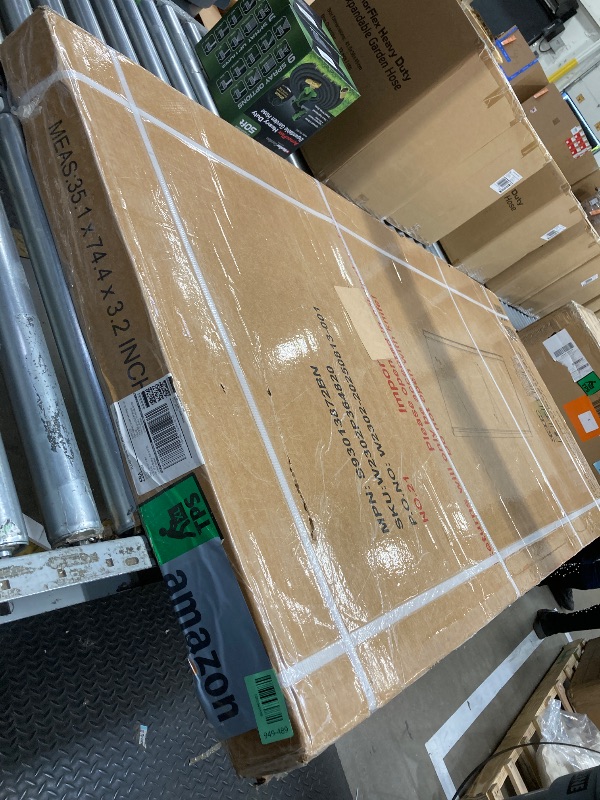 Photo 1 of *HEAVY* EASYWORC Frameless Pivot Shower Door 36"-38" W x 72" H, Swing Shower Glass Doors with Nano Explosion-Proof Film Tempered Glass 1/4"(6mm) Reversible Installtion, Brushed Nickel Finish