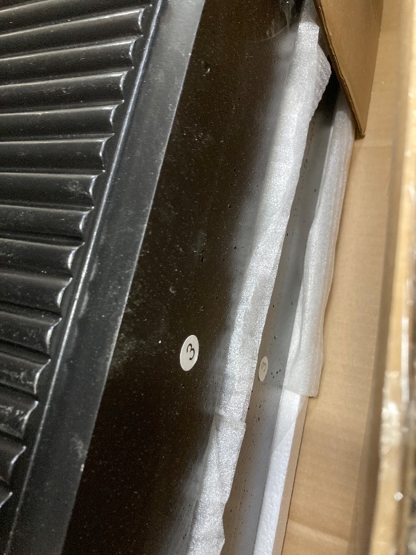 Photo 1 of *Box 2/2 Only* *Legs Only* Walker Edison Modern Vertical Reeded Plinth-Base Dining Table, 68 Inch, Black