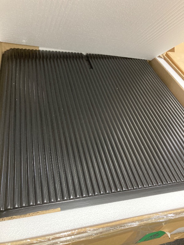 Photo 1 of *Box 2/2 Only* *Legs Only* Walker Edison Modern Vertical Reeded Plinth-Base Dining Table, 68 Inch, Black