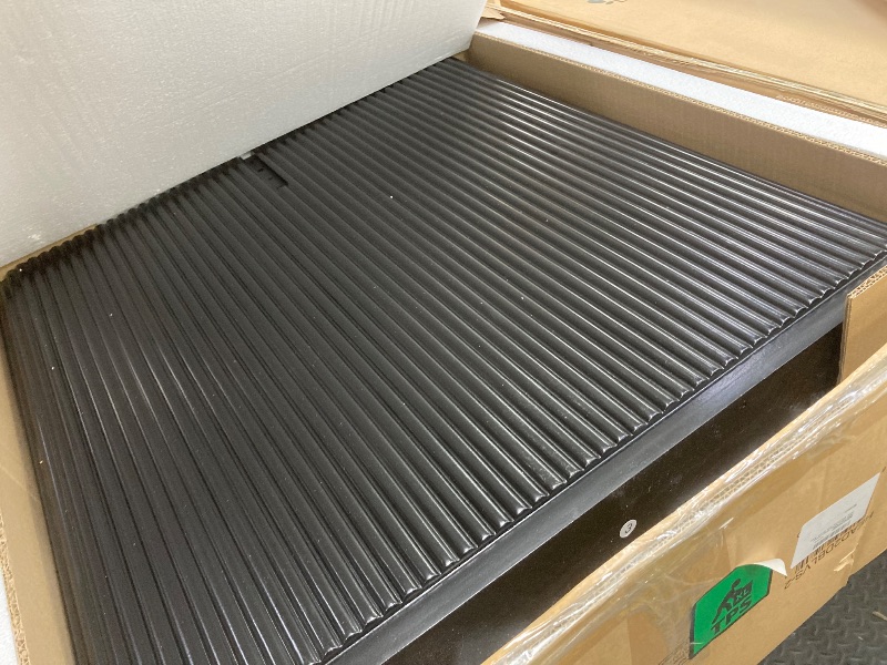 Photo 1 of *HEAVY * Box 2/2 Only * Legs Only* Walker Edison Modern Vertical Reeded Plinth-Base Dining Table, 68 Inch, Black