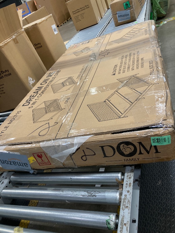 Photo 1 of *HEAVY* Dream On Me Carter 5-in-1 Convertible Full-Size Baby Crib, Olive & White, GreenGuard Gold & JPMA, Sustainable Pinewood, Converts to Toddler, Day & Full-Size Bed 3 Mattress Heights, Modern Design