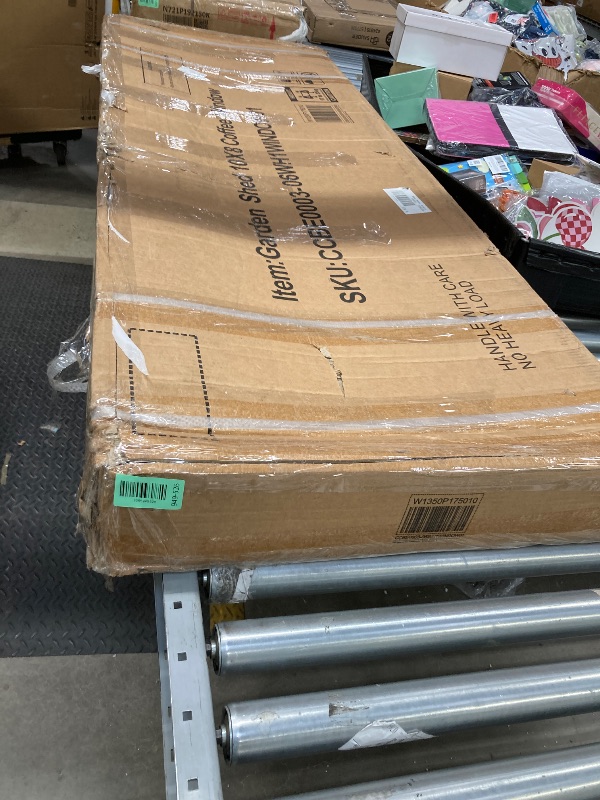 Photo 1 of *Scratched* UDPATIO Storage Shed 8 x 10 FT, Resin Sheds & Plastic Outdoor Storage with Floor Large Clearance Outdoors Garden Tool Shed Tuff Outside Patio Shed with Lockable Door for Bike, Garbage Gray White