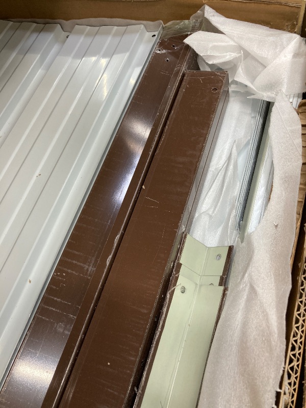 Photo 1 of *Scratched* UDPATIO Storage Shed 8 x 10 FT, Resin Sheds & Plastic Outdoor Storage with Floor Large Clearance Outdoors Garden Tool Shed Tuff Outside Patio Shed with Lockable Door for Bike, Garbage Gray White