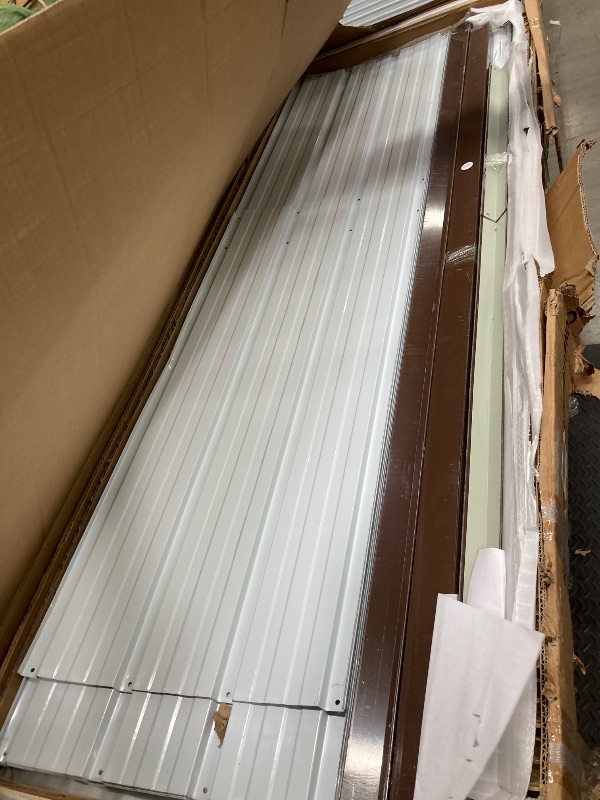 Photo 1 of *Scratched* UDPATIO Storage Shed 8 x 10 FT, Resin Sheds & Plastic Outdoor Storage with Floor Large Clearance Outdoors Garden Tool Shed Tuff Outside Patio Shed with Lockable Door for Bike, Garbage Gray White