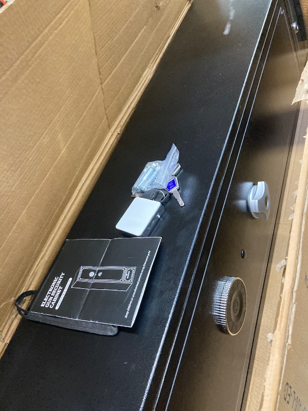 View 2 of *Can't open the main door? Unsure how* 6 Gun Safe Long Gun Safes for Rifles and Pistols Gun Cabinet Gun Safes for Rifles Sturdy Anti-Theft Rifle Safe for Home Racks Drawer and Removable Shelf