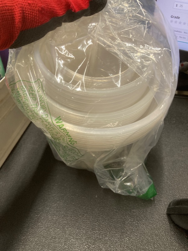 Photo 1 of **4 OF EACH SIZE AND NO BOTTOMS**RAOOKIF 7/6/5/4 Inch Clear Nursery Pots with Drainage Holes, 20 Pack Nursery Pots for Plants with Saucers, Durable Plastic Seedling Pot for Indoor and Outdoor Planting