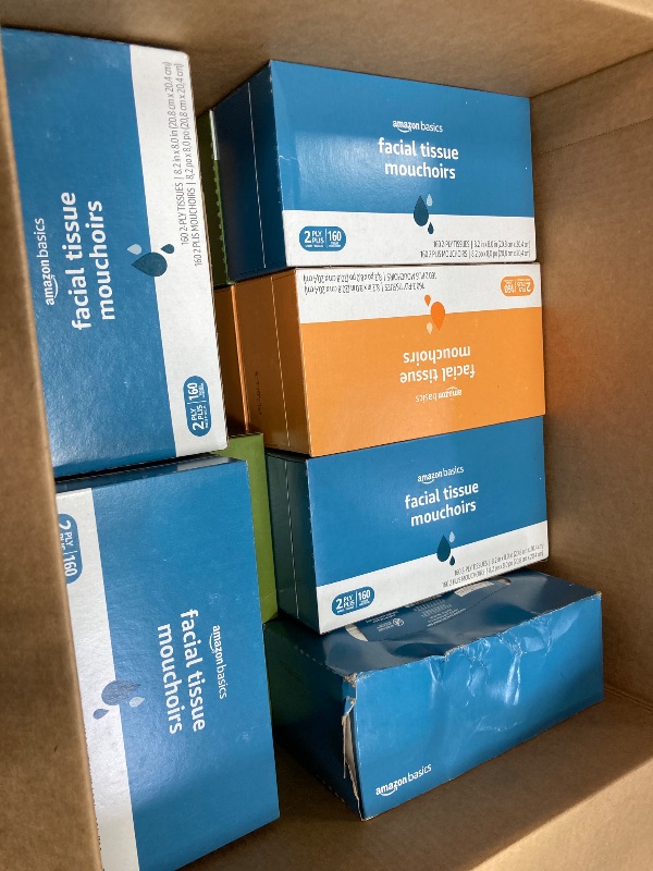Photo 1 of ***13 boxes included***Amazon Basics 2-Ply Facial Tissue, 160 Count per box