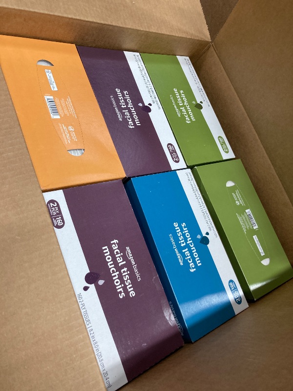 Photo 1 of ***18 BOXES INCLUDED***Amazon Basics 2-Ply Facial Tissue, 160 Count Per Box***18 BOXES INCLUDED***