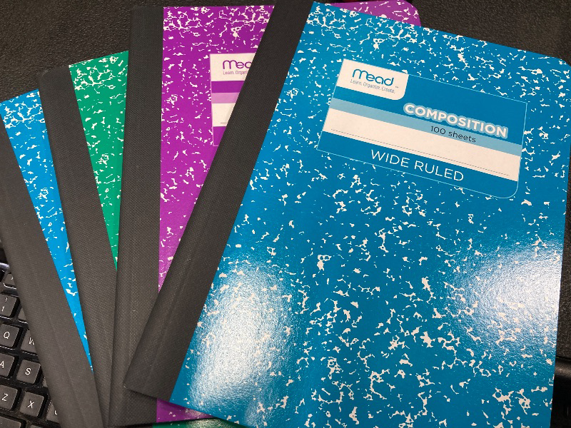 Photo 1 of ***4 NOTEBOOKS INCLUDED***Composition Wide Ruled Notebook 9.75"X7.5"-100 Sheets***4 NOTEBOOKS INCLUDED***