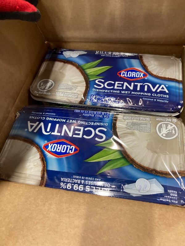 Photo 1 of *2 Pack* Clorox Scentiva Disinfecting Wet Mopping Cloths, Coconut and Waterlily