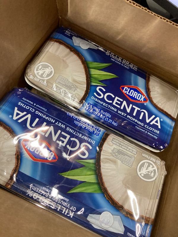 Photo 1 of *2 Pack* Clorox Scentiva Disinfecting Wet Mopping Cloths, Coconut and Waterlily