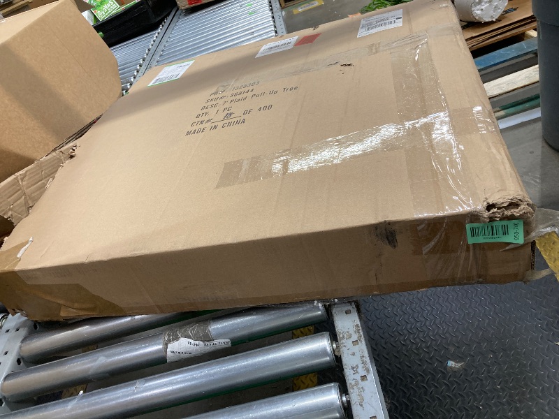 Photo 1 of *Small scratches* Holiday Peak Pull-Up Christmas Tree, Pre-Lit and Fully Decorated, 7’