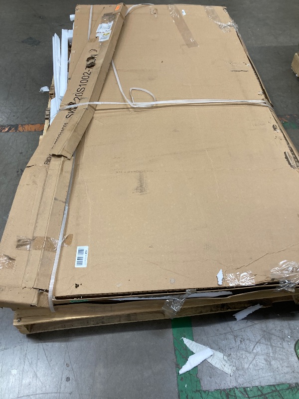 Photo 1 of **MISSING HARDWARE***VANITYFUS 72 in. W x 76 in. H Double Sliding Frameless Shower Door in Brushed Nickel with Soft-Closing and 3/8 in. (10 mm) Glass BRUSHED NICKEL