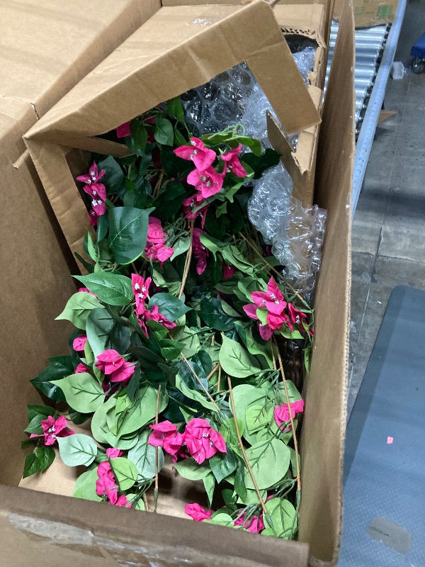 Photo 1 of ****RWEFERENCE****Briful Artificial Bougainvillea Flower Plant 37IN " Bougainvillea Bonsai Tree with Black Pot Silk Bougainvillea Floral Centerpiece for Home Office Dining Table Shelf Bathroom Decor(Hot Pink)