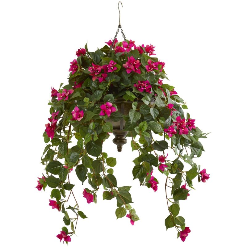 Photo 1 of ****RWEFERENCE****Briful Artificial Bougainvillea Flower Plant 37IN " Bougainvillea Bonsai Tree with Black Pot Silk Bougainvillea Floral Centerpiece for Home Office Dining Table Shelf Bathroom Decor(Hot Pink)
