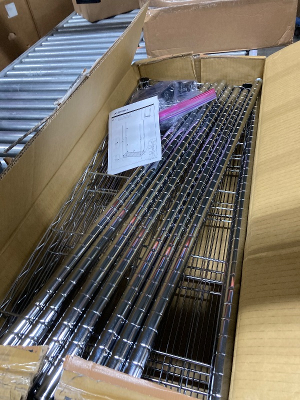 Photo 1 of ***reference*****Amazon Basics 4-Shelf Steel Wire Storage Rack, Adjustable, Sturdy, Easy Assembly, 13.4 D x 23.2 W x 48 H in, Black