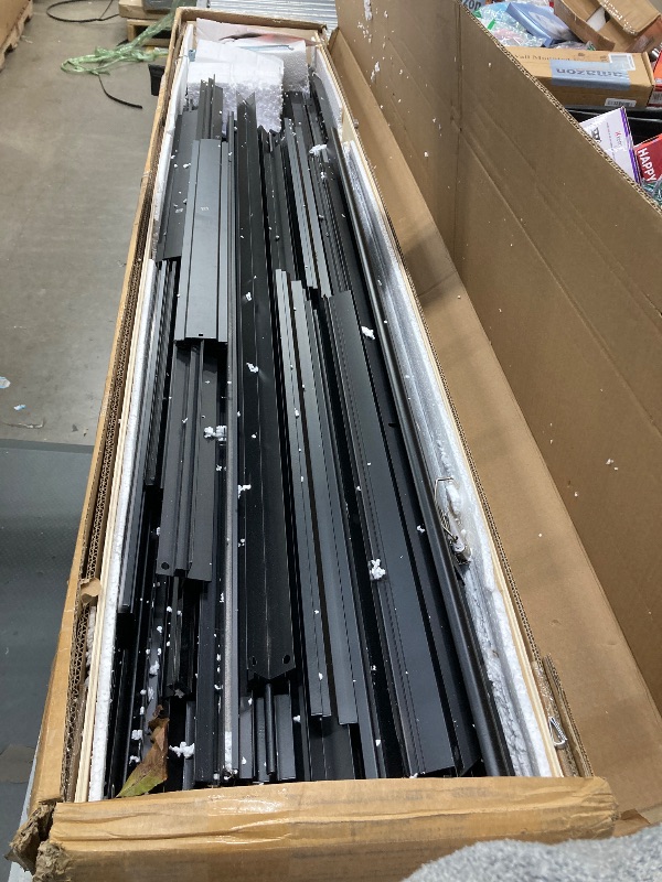 Photo 1 of ***Partial Set*** 6x8 ft Greenhouse for Outdoors, Polycarbonate Greenhouse with Roof Vent, Ground Nails, Lockable Push Door, Aluminum Large Walk-in Green House for Outside Garden Backyard, Patio, Lawn, Black