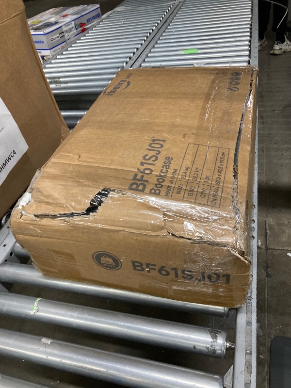 Photo 1 of ***MISSING PARTS***HOOBRO Corner Bookshelf, 6-Tier L-Shaped Bookcase, Industrial Open Display Shelf Tall Storage Organizer, Vertical Storage Rack, for Living Room, Home Office, Rustic Brown and Black BF61SJ01