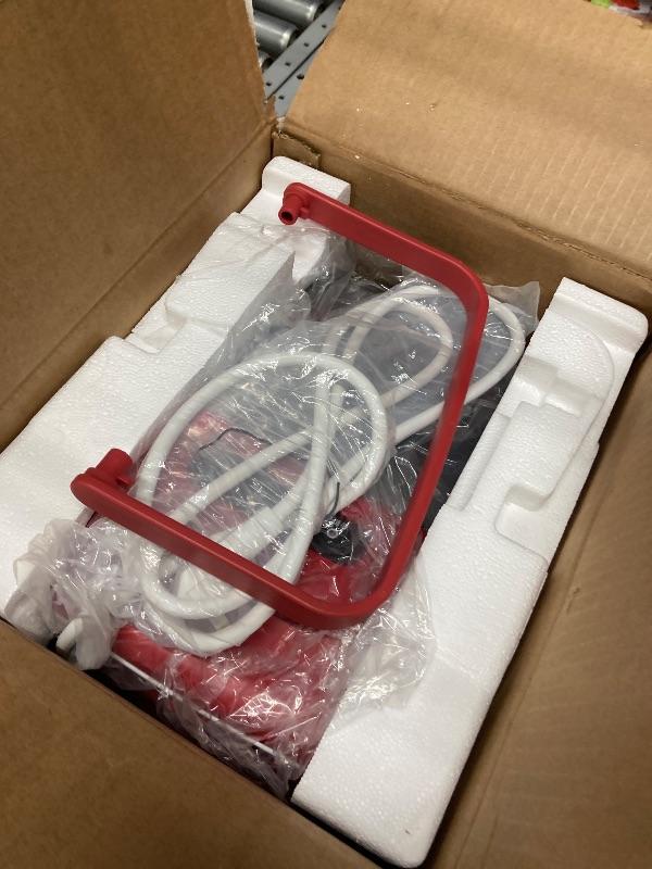 Photo 1 of ***reference***Countertop Portable Ice Maker Machine with Handle, 9 Bullet-Shaped Ice Cubes Ready in 6 Mins, 26Lbs/24H, Self-Cleaning Function with Ice Scoop and Basket for Home/Kitchen/Party (Red)