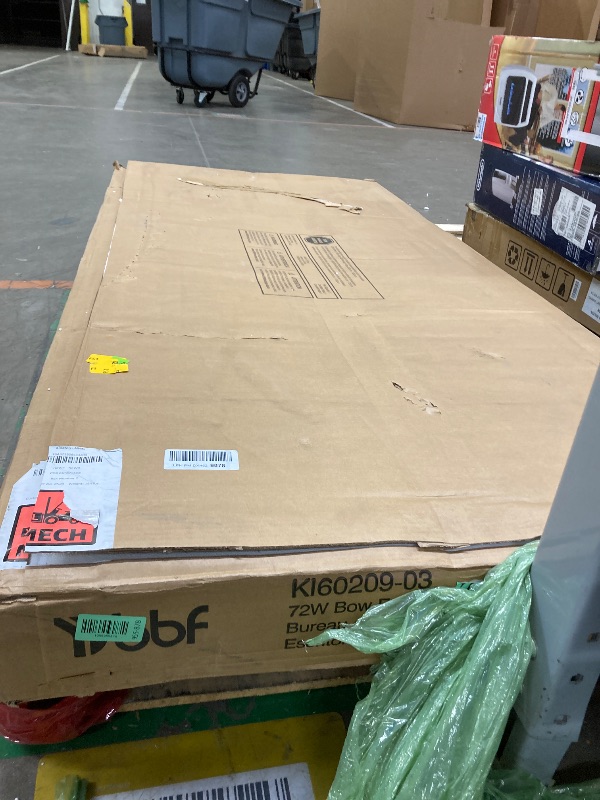 Photo 1 of *** BOX 1 OF 2 -MISSING PARTS -SELLING AS IS *** Bush Furniture L Shape Desk with Wire Management | Echo Collection Corner Bow Front Table for Home Office with Quick-to-Assemble Hardware | 72Wx77Lx30H