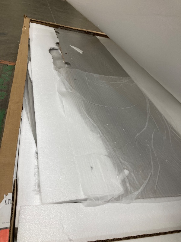 Photo 1 of *** BOX 1 OF 2 -MISSING PARTS -SELLING AS IS *** Bush Furniture L Shape Desk with Wire Management | Echo Collection Corner Bow Front Table for Home Office with Quick-to-Assemble Hardware | 72Wx77Lx30H