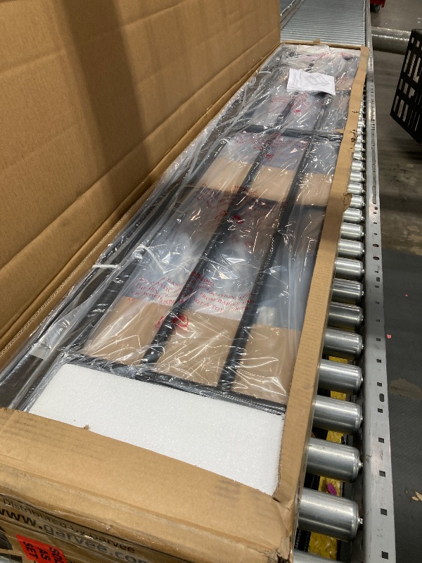 Photo 1 of ****reference*** ***only box ***Jocoevol Metal Bunk Bed Twin Over Full, Industrial Bunkbeds Heavy Duty Bed with Safety Guard Rails and Space-Saving Design, Steel Bed for School, Bedroom (Vintage Brown)