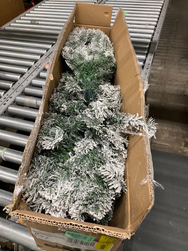 Photo 1 of ***reference***Artificial Christmas Tree Green Tabletop Christmas Tree with Snow Flocked Mini Xmas Pine Tree with Plastic Stand for Indoor Outdoor Holiday Home Decoration